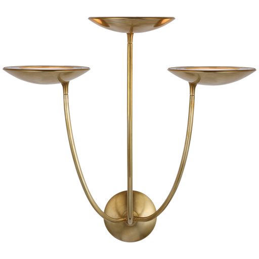 Keira Large Triple Sconce - Hand-Rubbed Antique Brass Finish