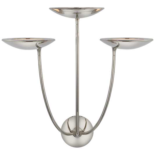 Keira Large Triple Sconce - Polished Nickel Finish