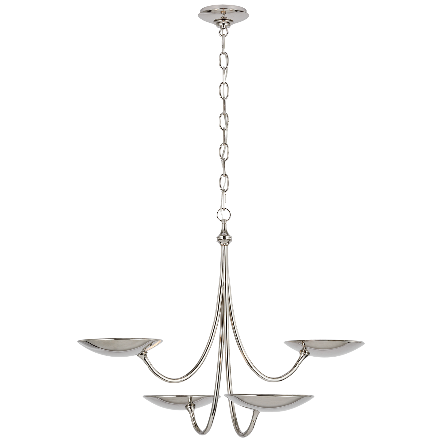 Keira Medium Chandelier - Polished Nickel Finish