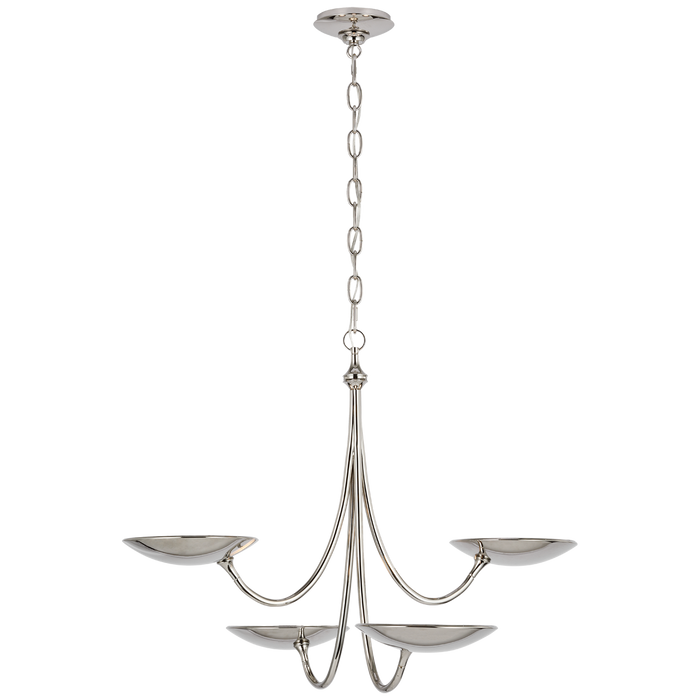 Thomas OBrien Lyra Chandelier in Antique Brass by Visual Comfort Signature  at Destination Lighting