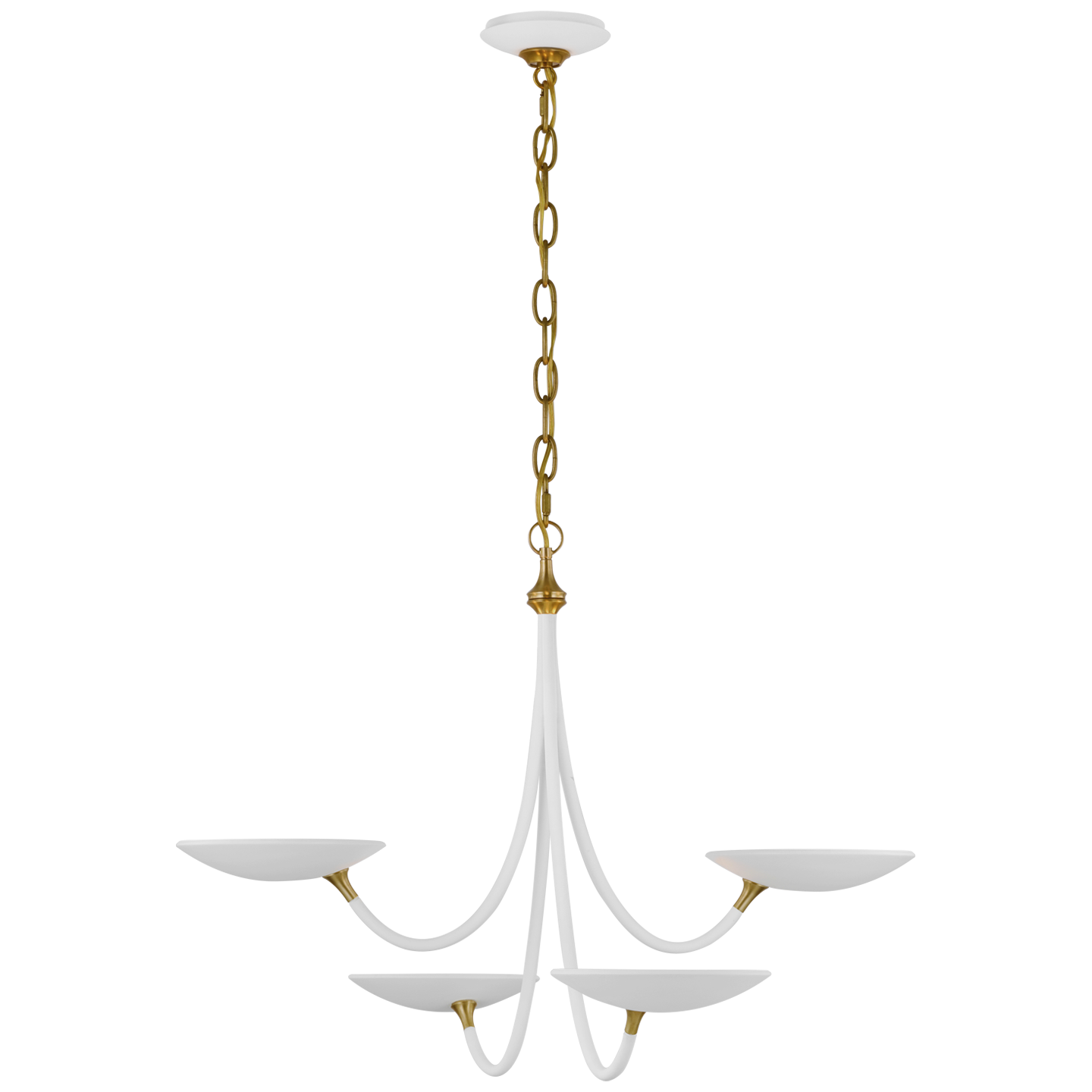 Keira Medium Chandelier - Matte White/Hand-Rubbed Antique Brass Finish