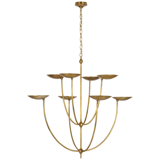 Keira X-Large Chandelier - Hand-Rubbed Antique Brass Finish