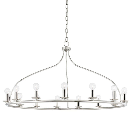 Kendra Large Chandelier - Polished Nickel Finish