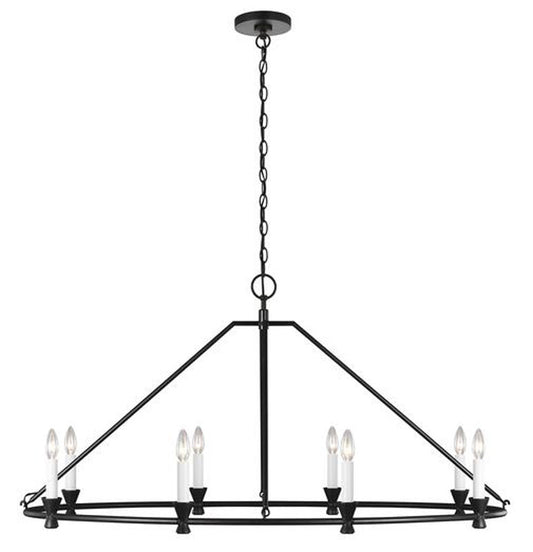 Keystone Oval Chandelier - Aged Iron