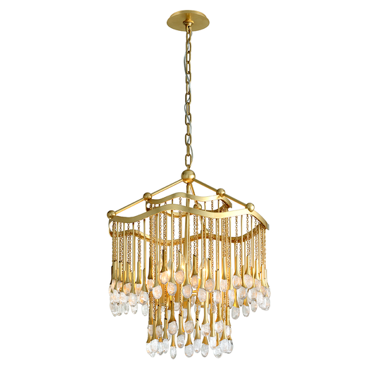 Kiara Small Chandelier - Gold Leaf Finish