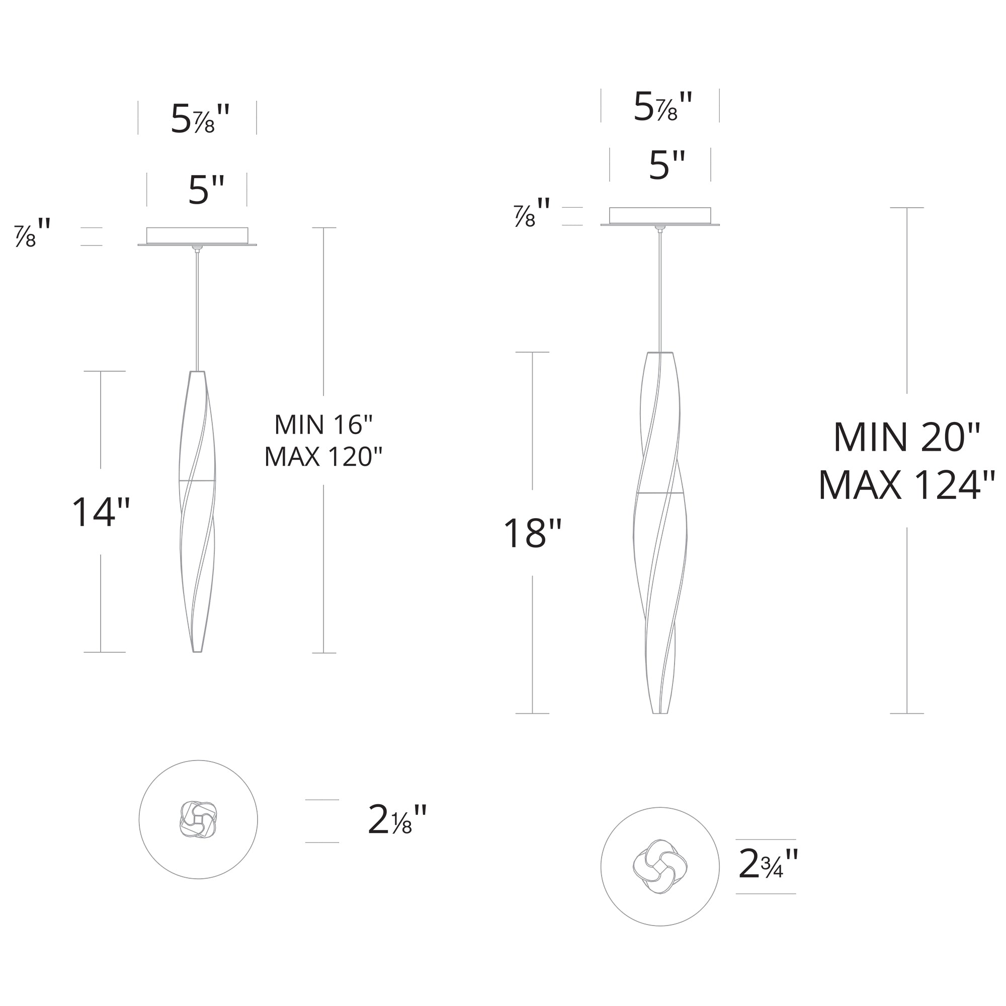 Kindjal LED Mini Pendant - Diagram