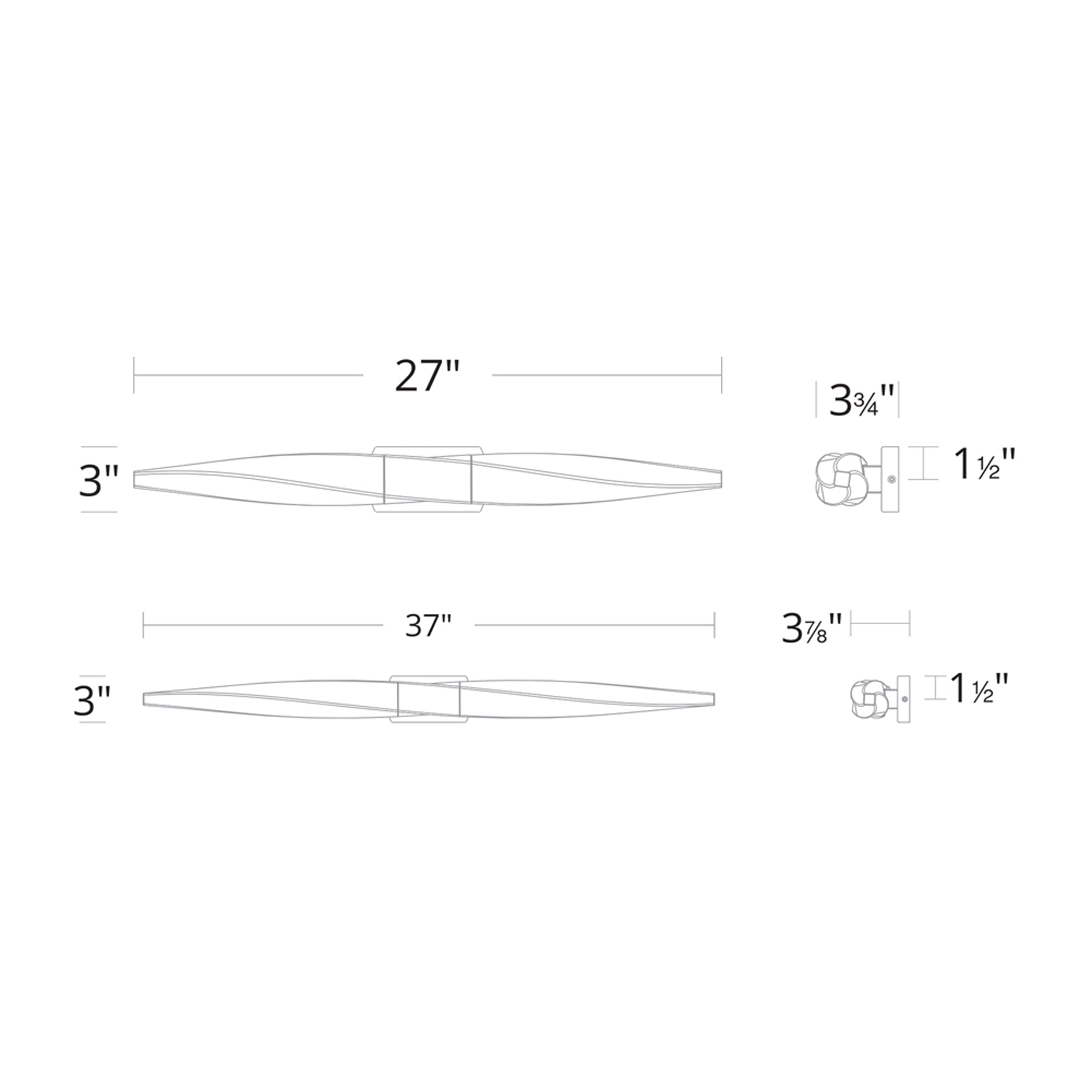 Kindjal LED Vanity Light - Diagram