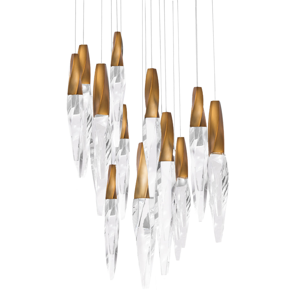 Kindjal 15-Light Pendant - Aged Brass Finish