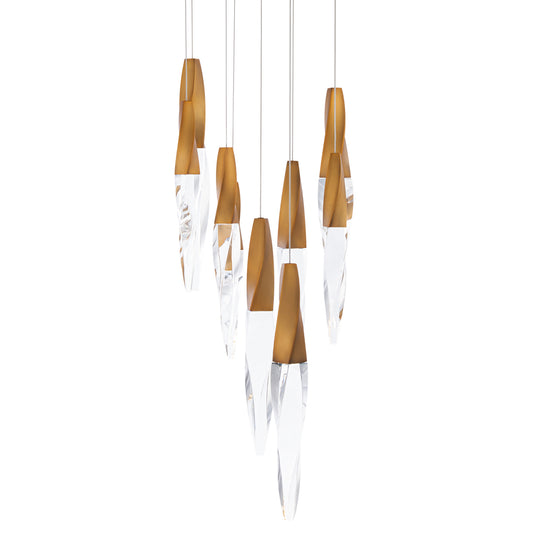 Kindjal 9-Light Pendant - Aged Brass Finish