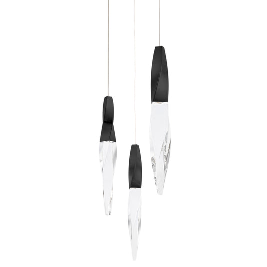 Kindjal 3-Light Pendant - Black Finish