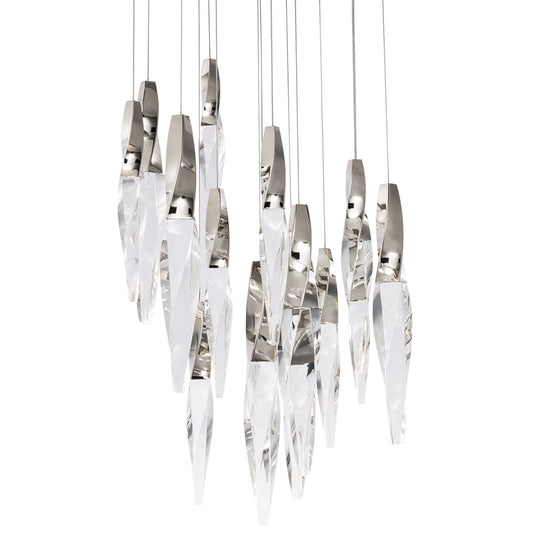 Kindjal 15-Light Pendant - Polished Nickel Finish