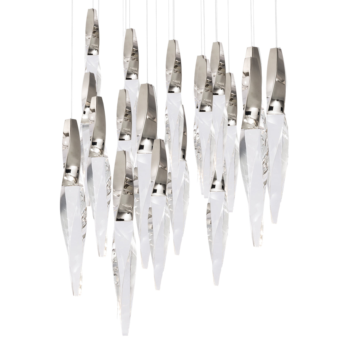 Kindjal 21-Light Pendant - Polished Nickel Finish