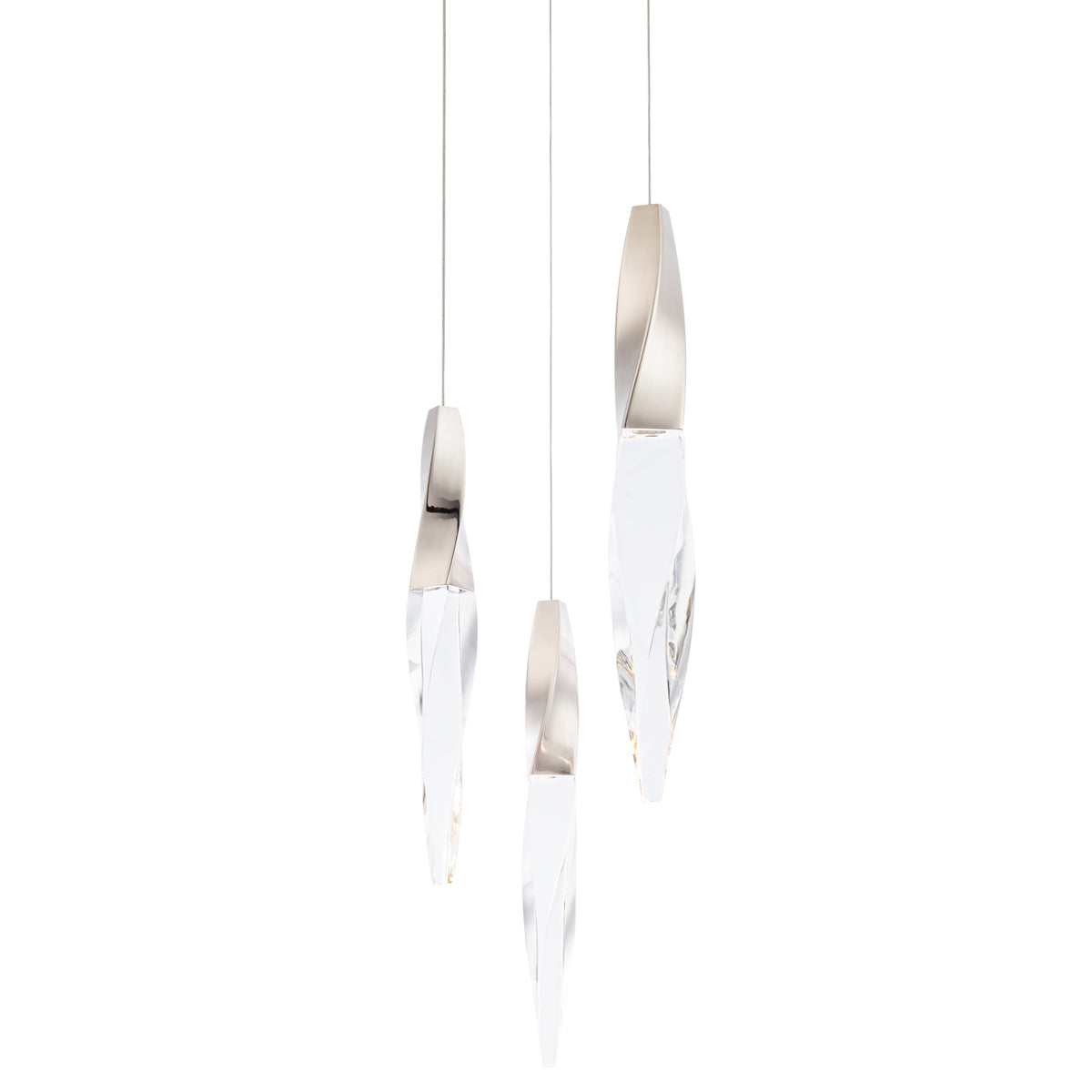 Kindjal 3-Light Pendant - Polished Nickel Finish