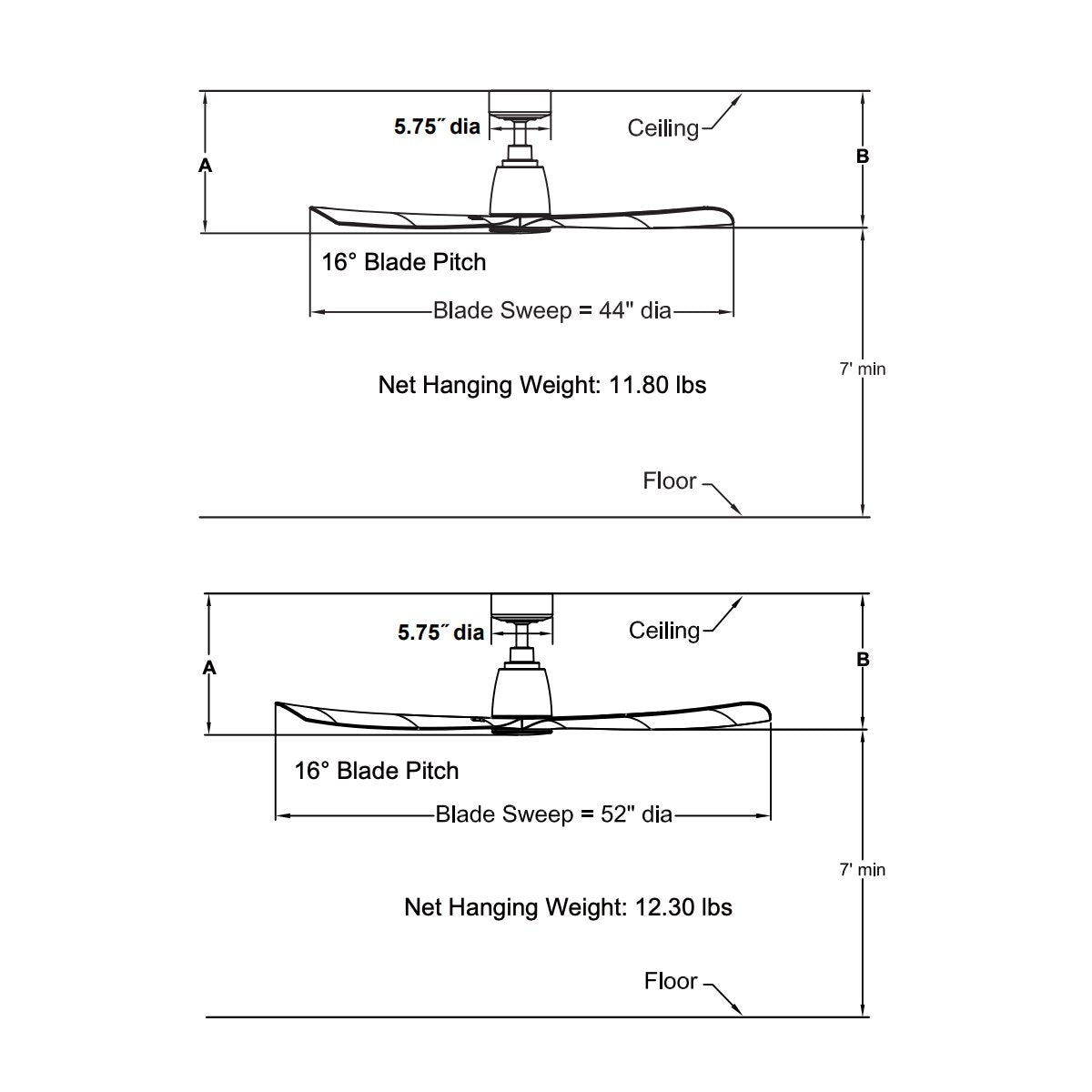 Kute Ceiling Fan - Diagram