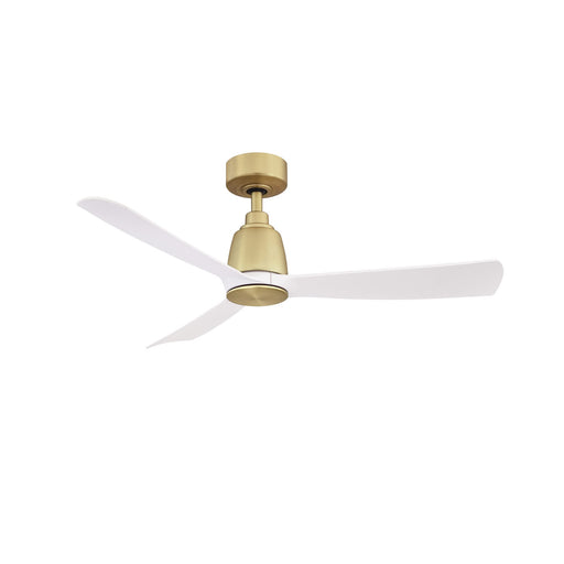 Kute 44" Ceiling Fan - Brushed Satin Brass Finish with Matte White Blades