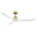 Kute 52" Ceiling Fan - Brushed Satin Brass Finish with Matte White Blades