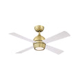 Load image into Gallery viewer, Kwad 44" Ceiling Fan - Brushed Satin Brass Finish with Matte White Blades
