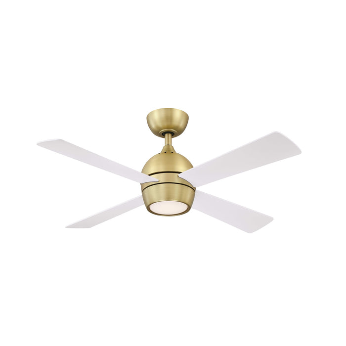 Kwad 44" Ceiling Fan - Brushed Satin Brass Finish with Matte White Blades