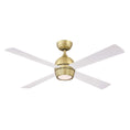 Load image into Gallery viewer, Kwad 52" Ceiling Fan - Brushed Satin Brass Finish with Matte White Blades
