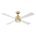 Kwad 52" Ceiling Fan - Brushed Satin Brass Finish with Matte White Blades