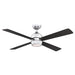 Kwad 52" Ceiling Fan - Chrome Finish with Black Blades