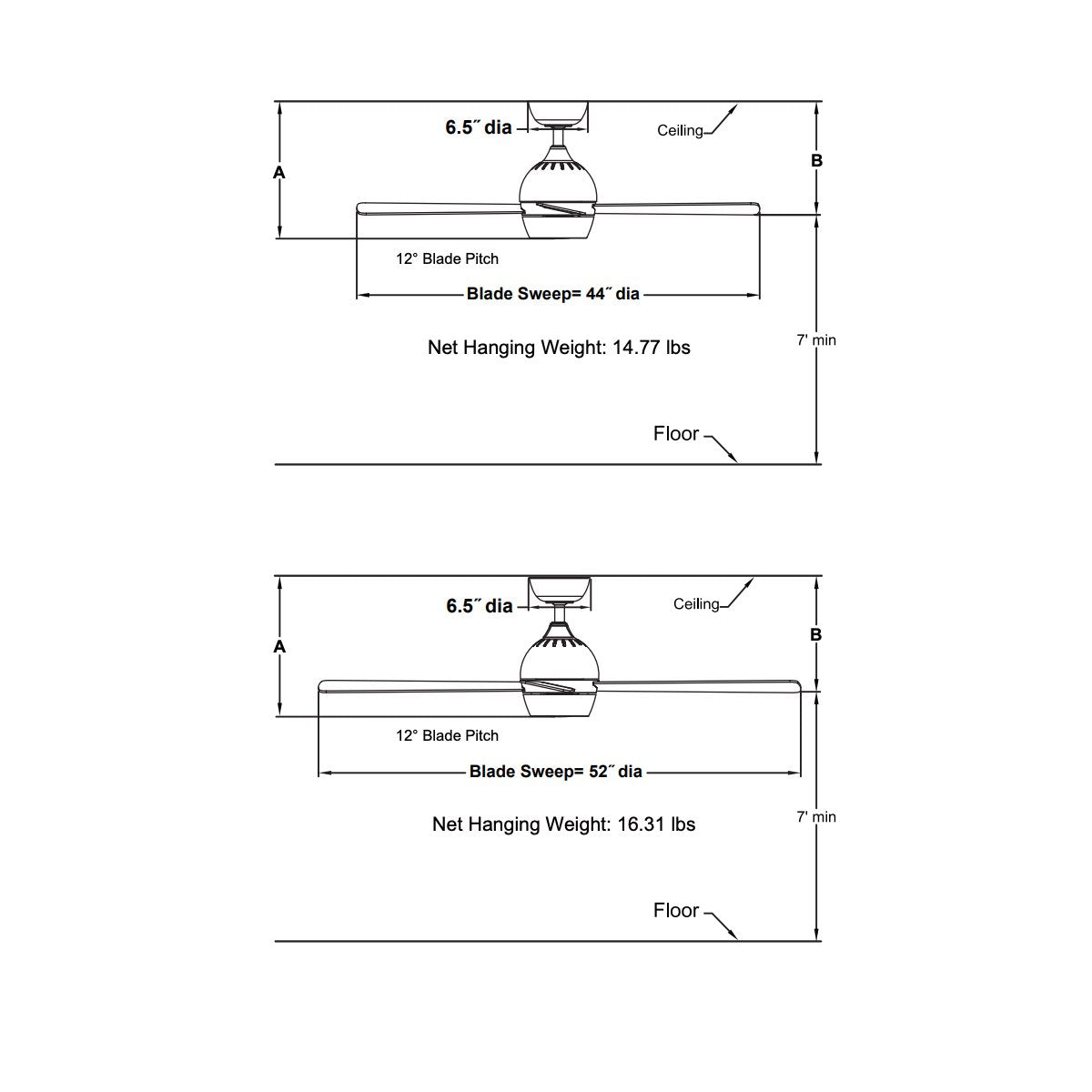 Kwad Ceiling Fan - Diagram