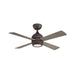 Kwad 44" Ceiling Fan - Matte Greige Finish with Weathered Wood Blades