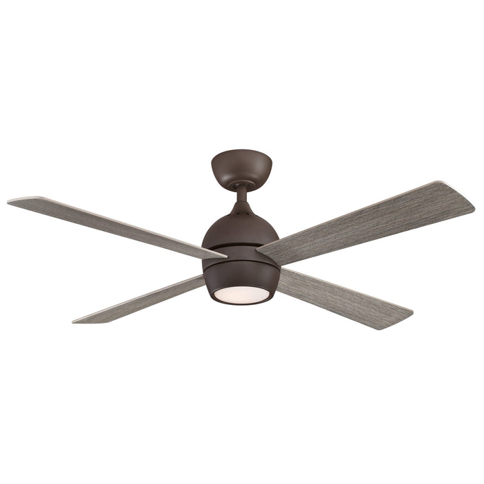 Kwad 52" Ceiling Fan - Matte Greige Finish with Weathered Wood Blades