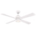 Kwad 52" Ceiling Fan - Matte White Finish with Matte White Blades