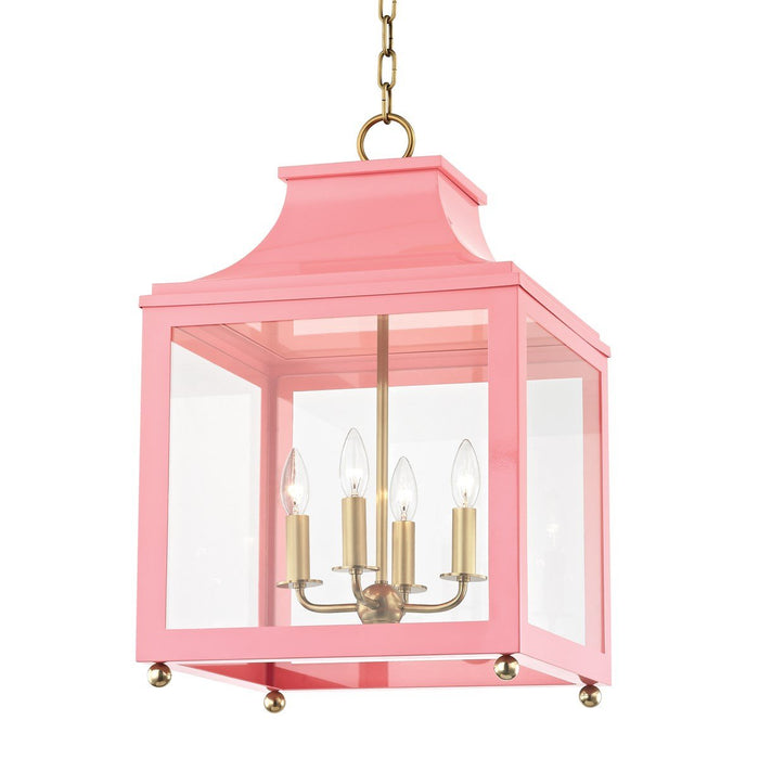 LEIGH 16" PENDANT Aged Brass/Pink