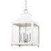 LEIGH 11" PENDANT Polished Nickel/White