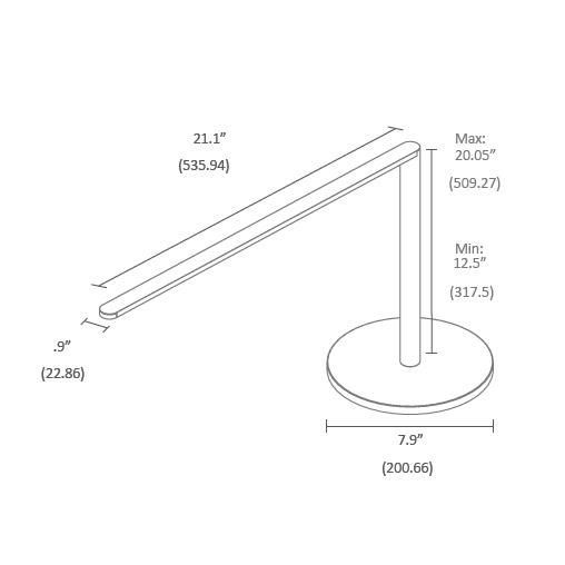 Lady 7 LED Desk Lamp - Diagram