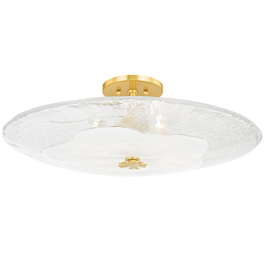 Lago Large Flush Mount - Aged Brass Finish