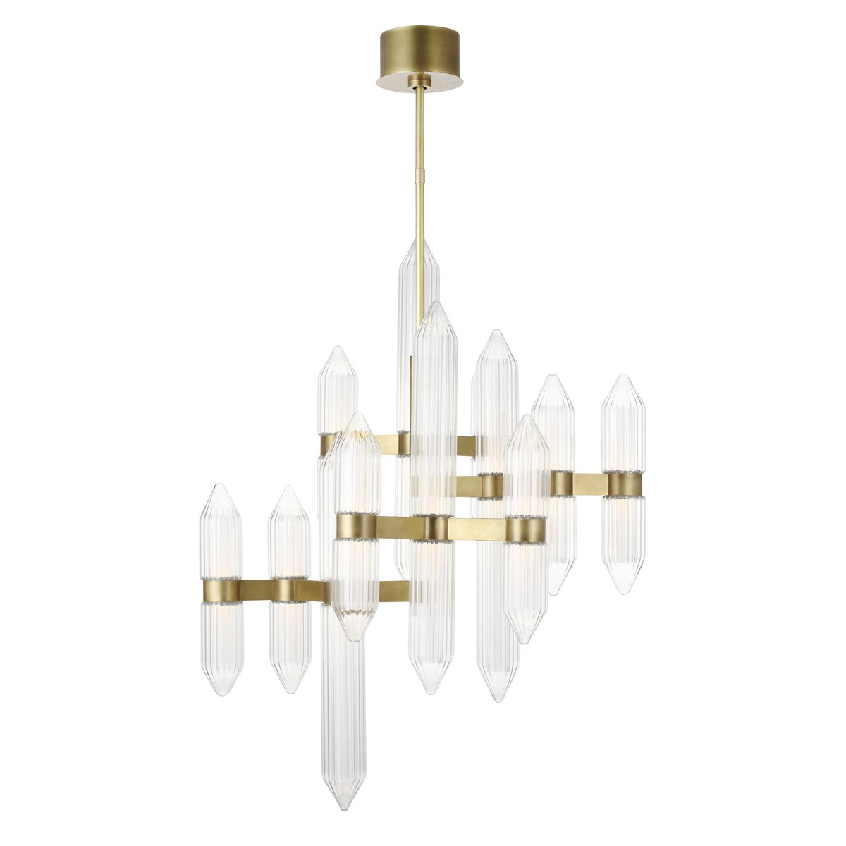 Langston Medium Chandelier - Plated Brass Finish