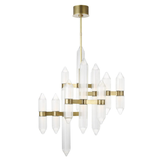 Langston Medium Chandelier - Plated Brass Finish