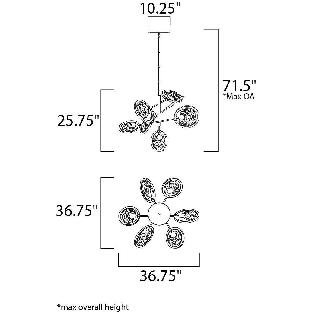 Lariat LED Chandelier Diagram