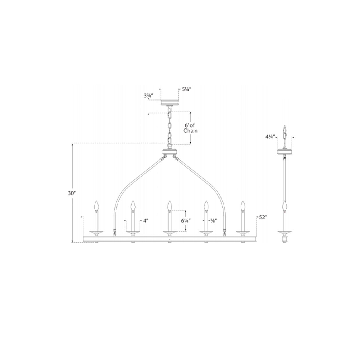 Launceton Large Linear Pendant - Diagram