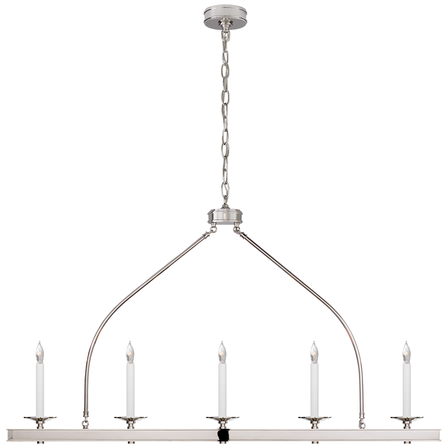 Launceton Large Linear Pendant - Polished Nickel Finish