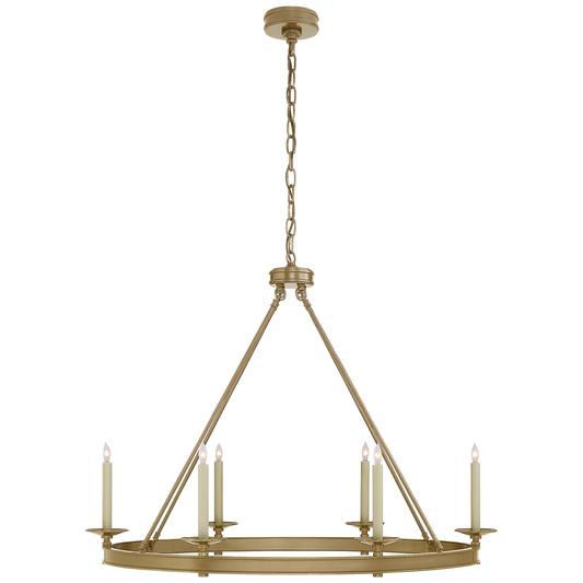 Launceton Large Oval Chandelier Antique-Burnished Brass