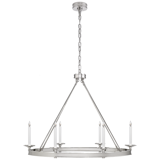 Launceton Large Oval Chandelier Polished Nickel