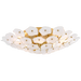 Leighton Large Flush Mount - Soft Brass Finish Cream Tinted Glass