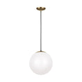 Load image into Gallery viewer, Leo Hanging 14" Globe Pendant - Satin Brass Finish
