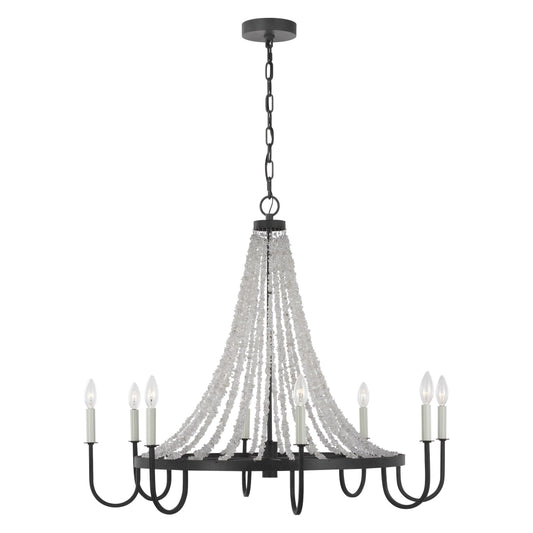 Leon Large Chandelier - Dark Weathered Zinc Finish