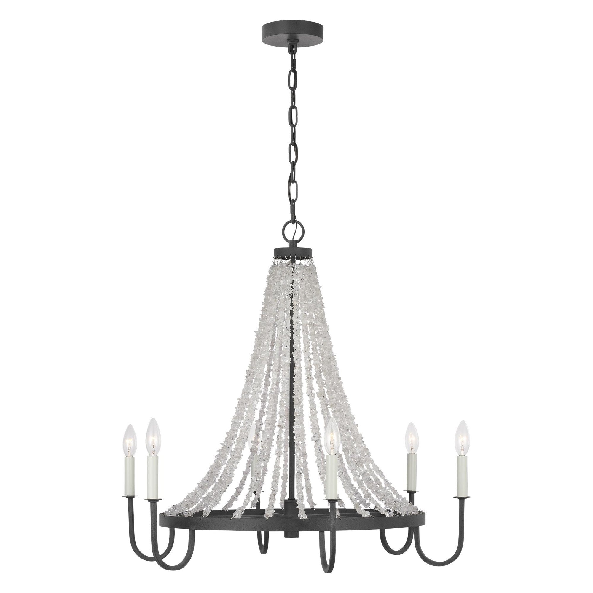 Leon Medium Chandelier - Dark Weathered Zinc Finish