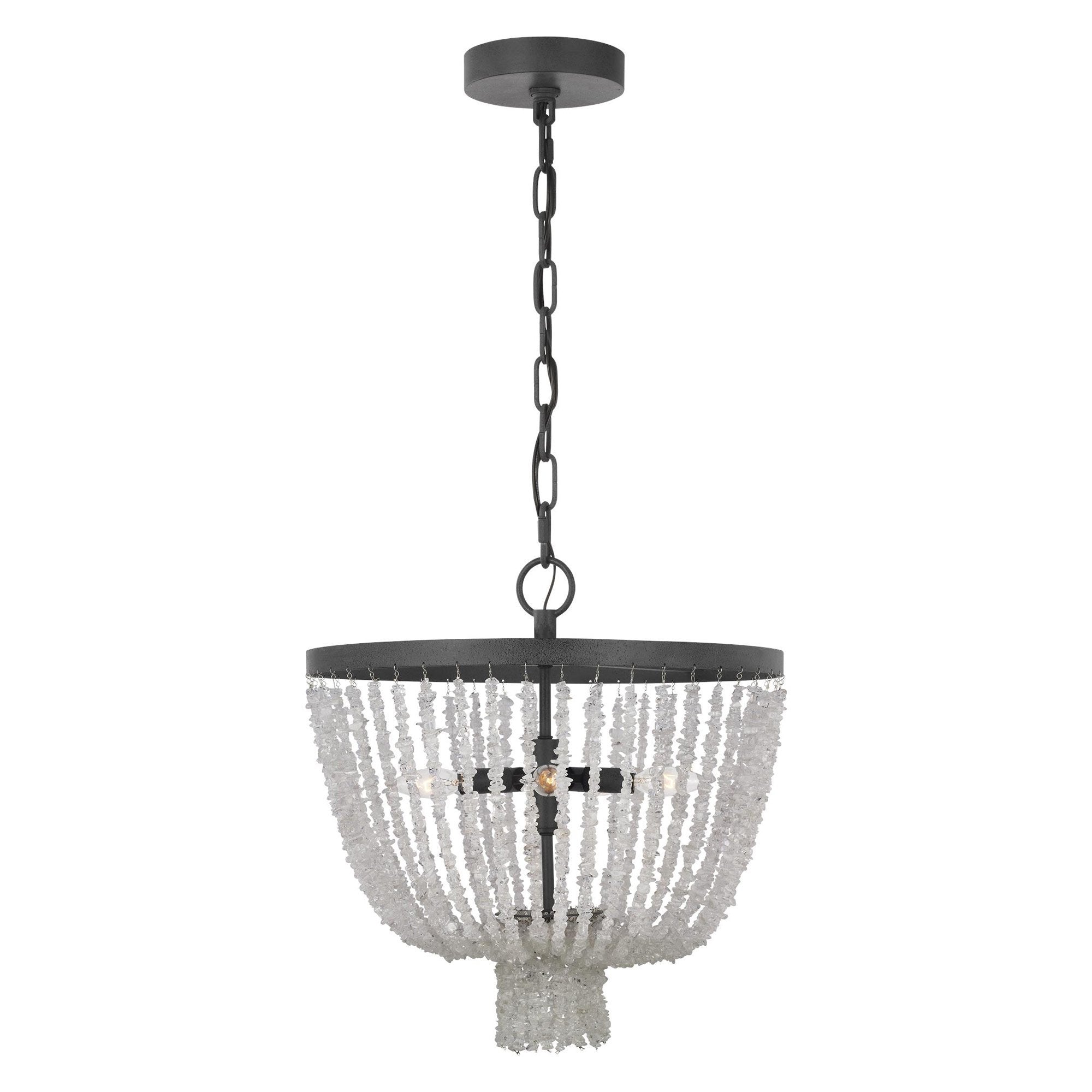 Leon Small Chandelier - Dark Weathered Zinc Finish