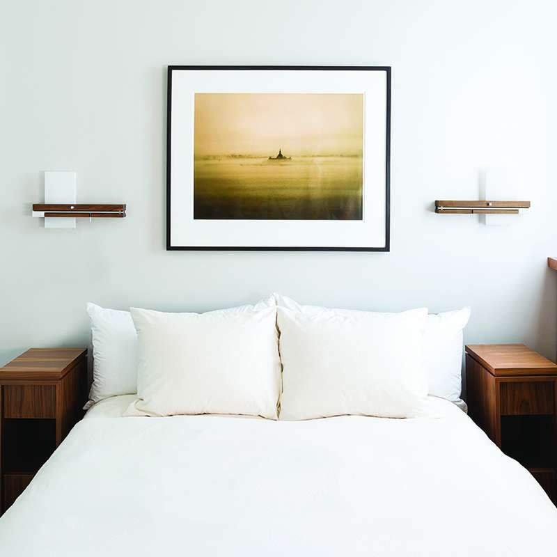 Levo LED Bedside Sconce and Reading Light w/ USB Charger - Display