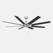 Levon AC Ceiling Fan - Brushed Nickel Finish with Black Blades