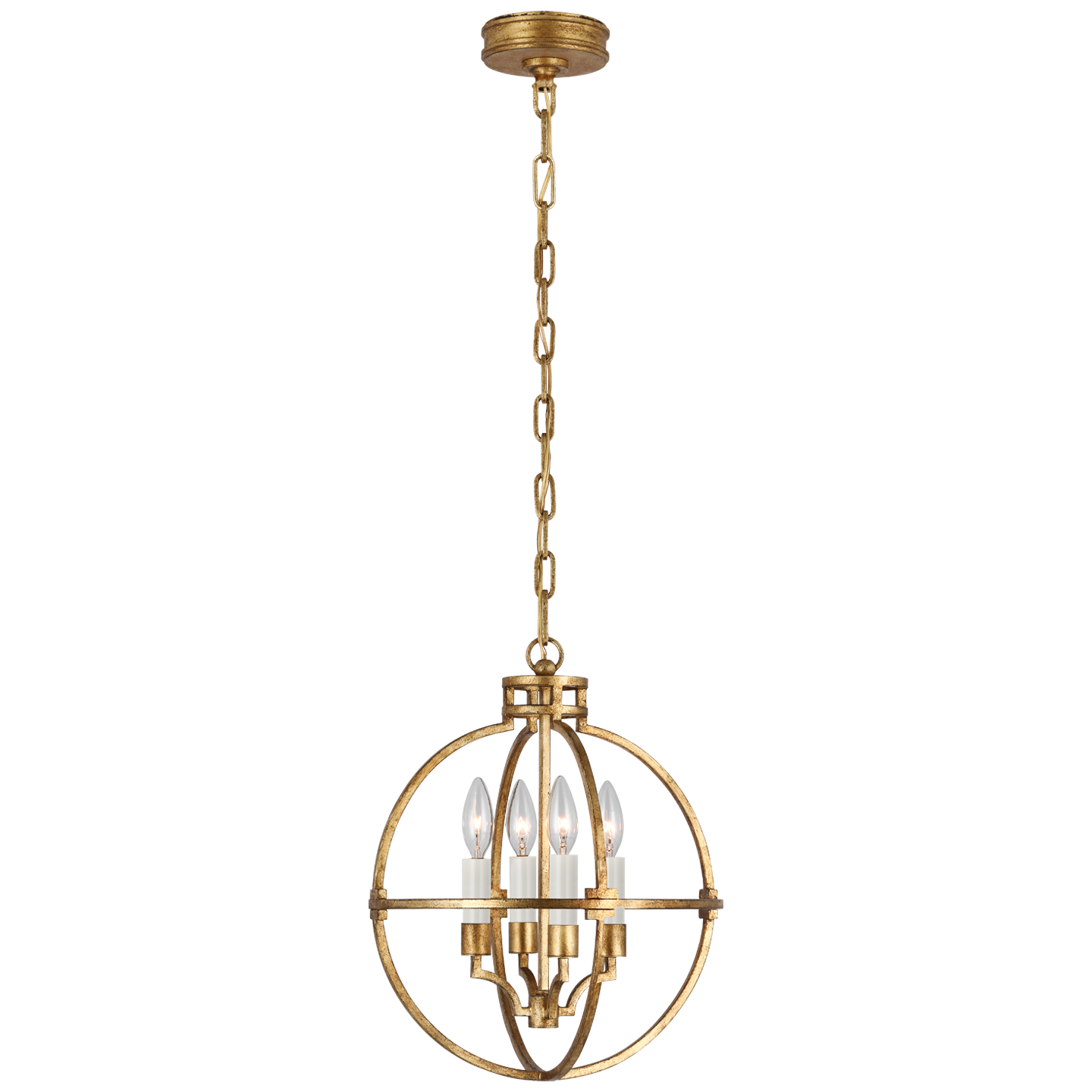 Lexie 14" Globe Lantern - Gilded Iron Finish