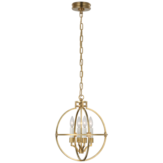 Lexie 14" Globe Lantern - Antique-Burnished Brass Finish