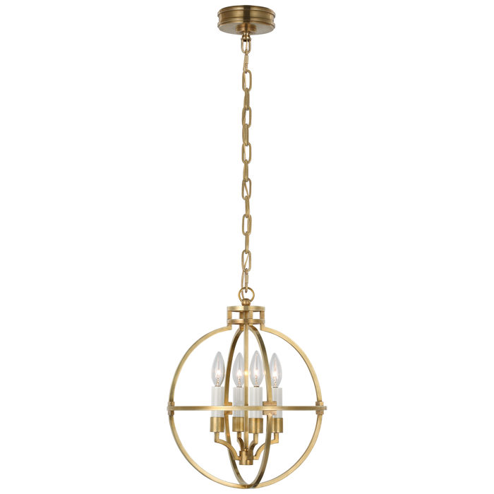 Lexie 14" Globe Lantern - Antique-Burnished Brass Finish